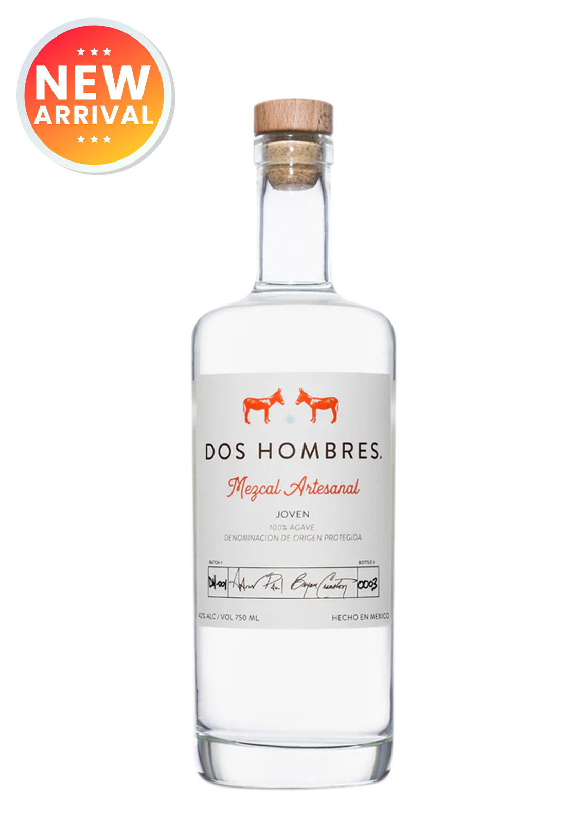 Dos Hombres Mezcal Artesanal Joven 75 Cl