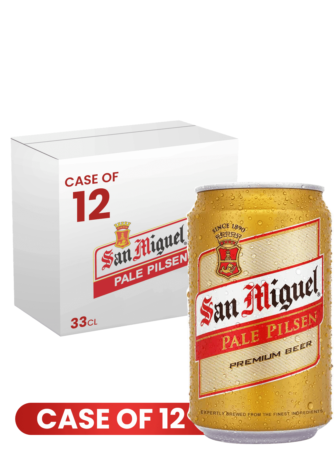 San Miguel Pale Pilsen Can 33 CL X 12 Case