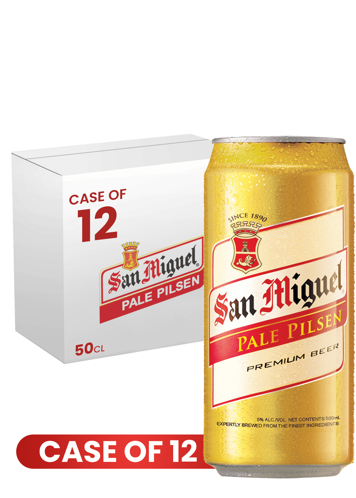 San Miguel Pale Pilsen Can 50 CL X 12 Case