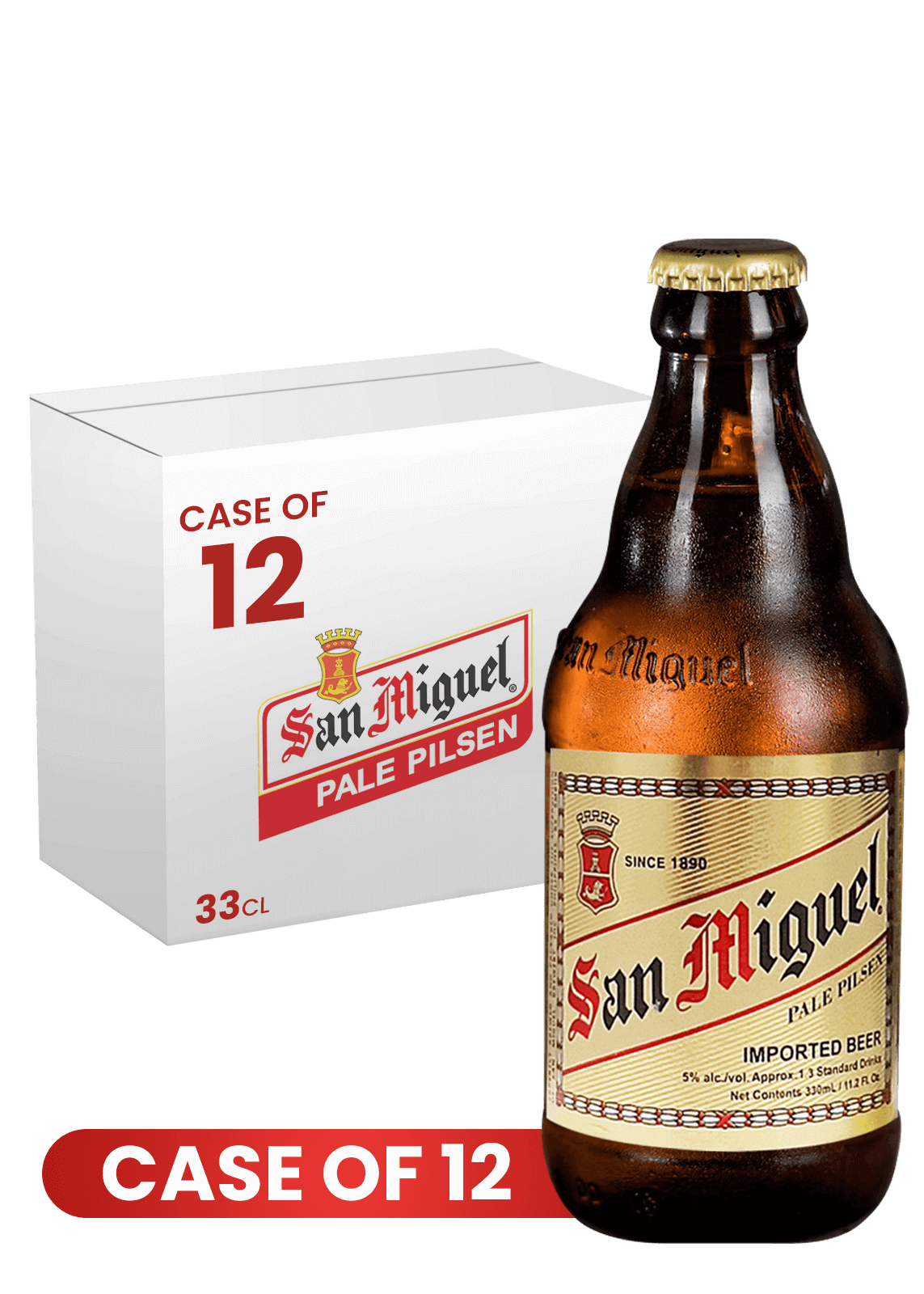 San Miguel Pale Pilsen Btl 33 CL X 12 Case