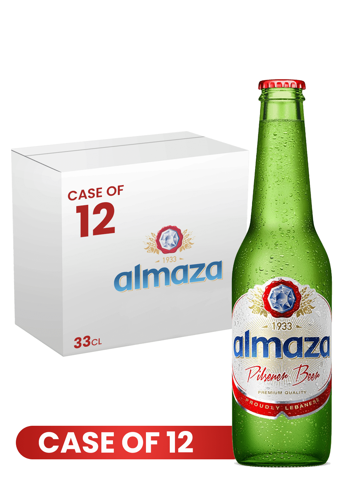 Almaza Beer Btl 33 CL X 12 Case