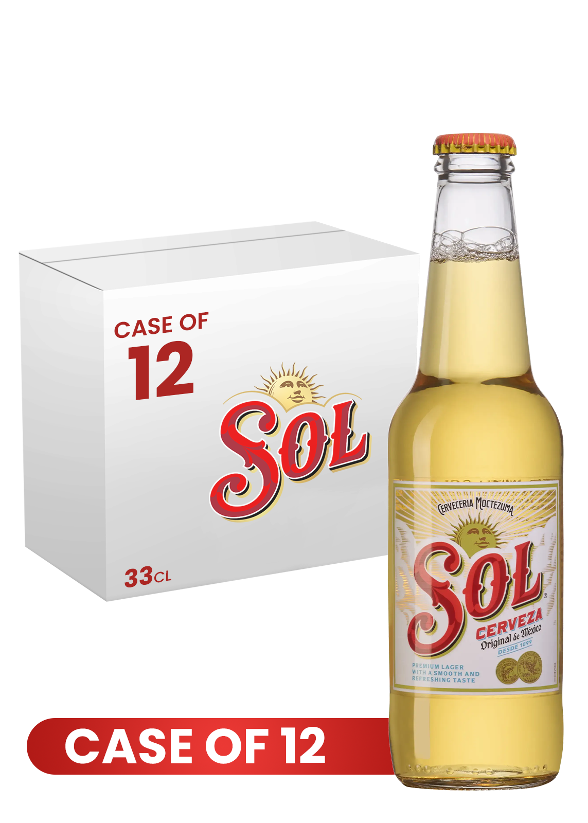 Sol Beer Btl 33 CL X 12 Case