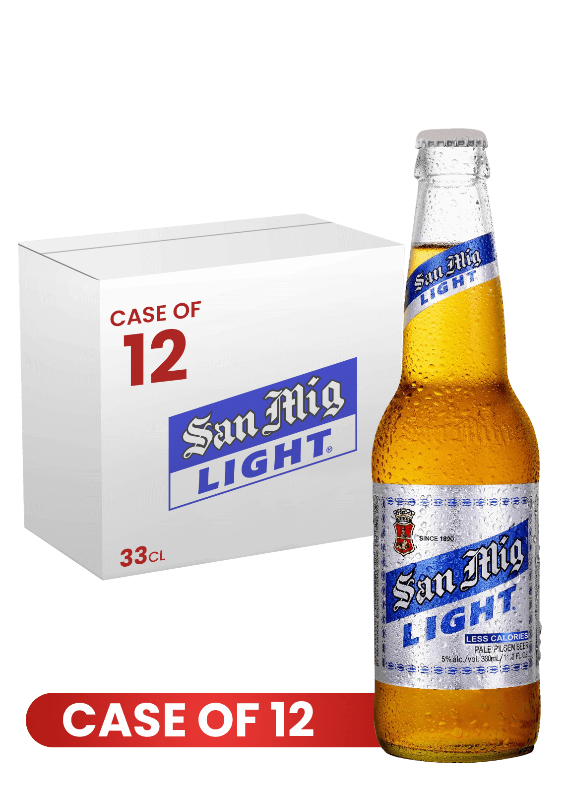 San Miguel Light Btl 33 CL X 12 Case