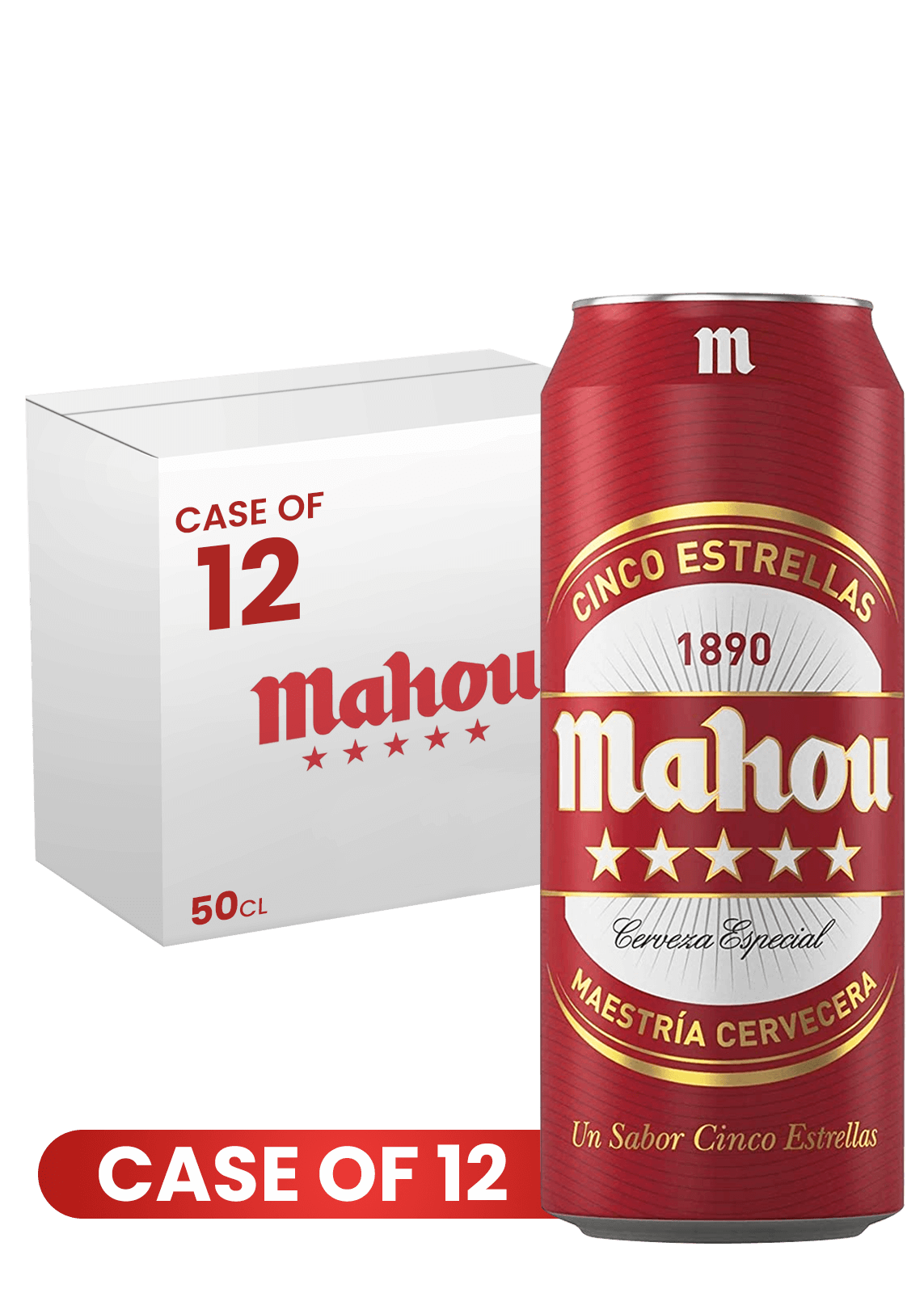 Mahou Cinco Estrellas Can 50Cl X 12 Case