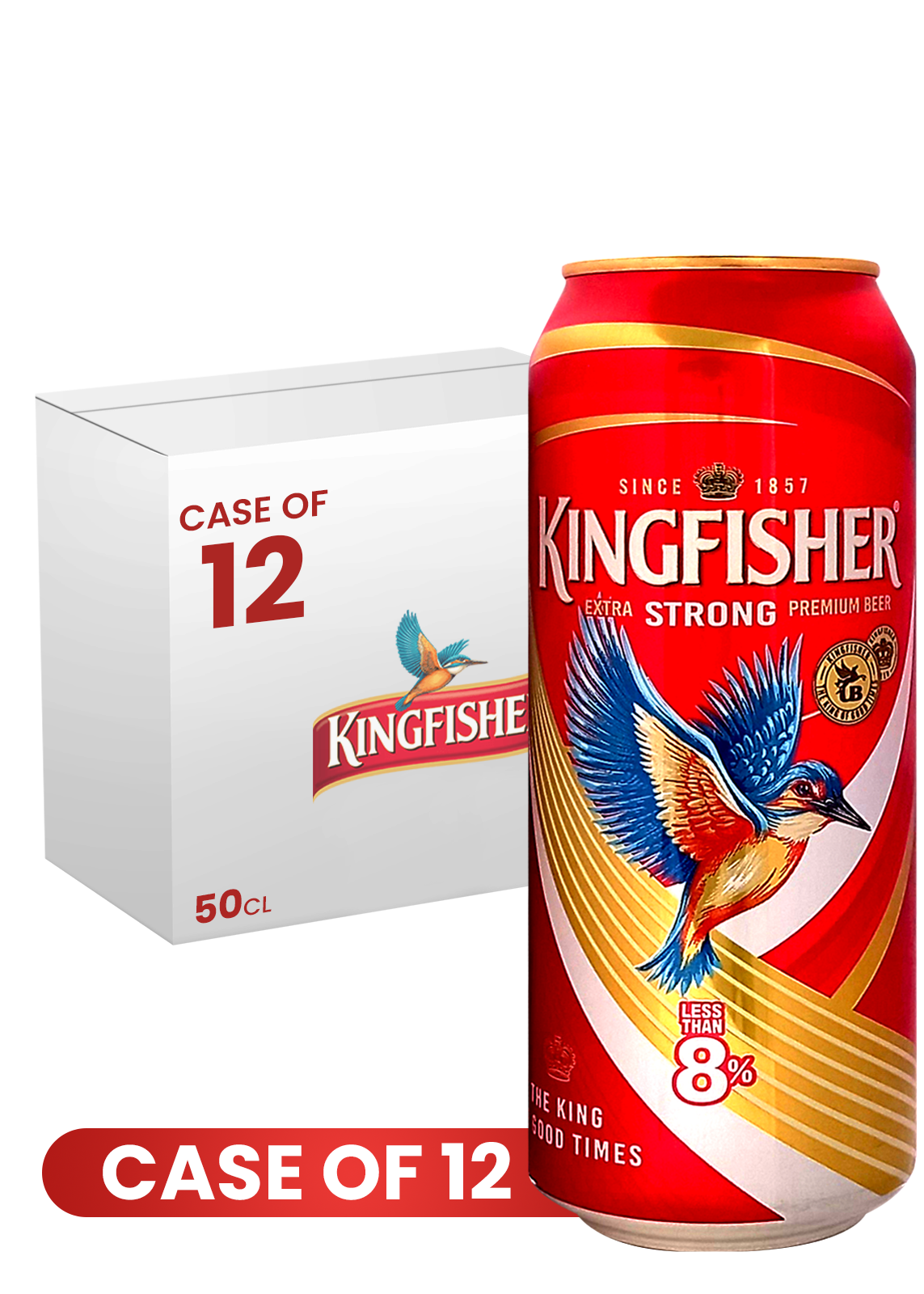 Kingfisher Strong Can 50 CL X 12 Case