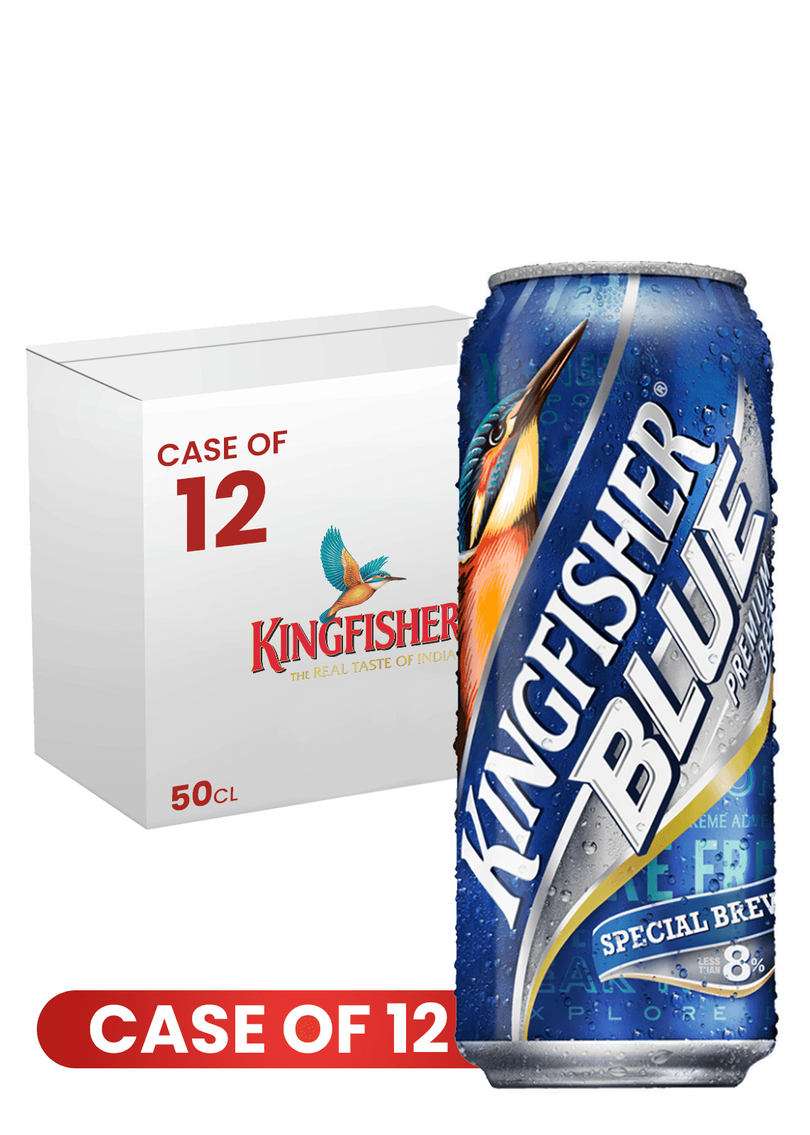 Kingfisher Blue Premium Beer Can 50 CL X 12 Case