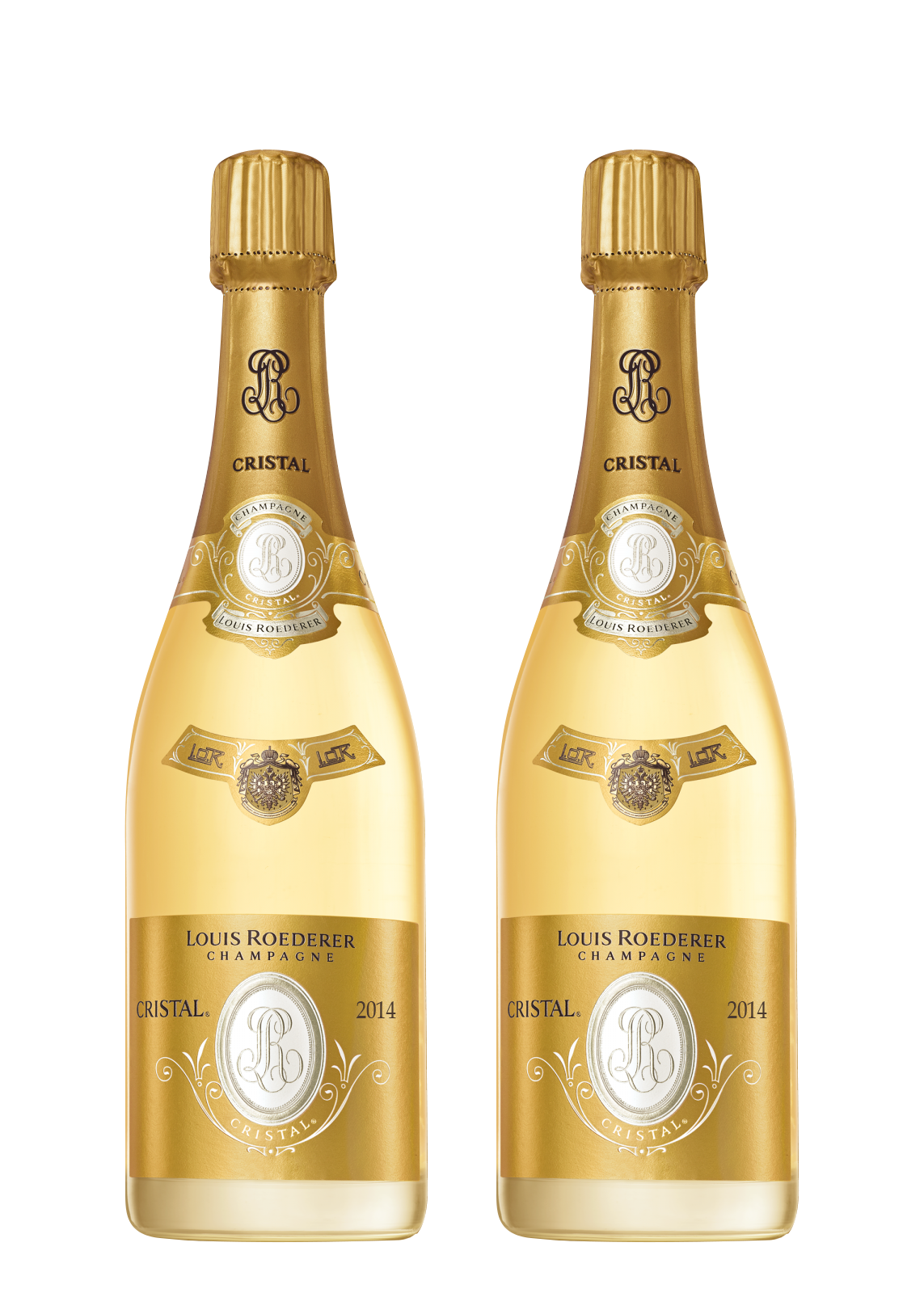 2 Bottles Louis Roederer Cristal 75 Cl Promo