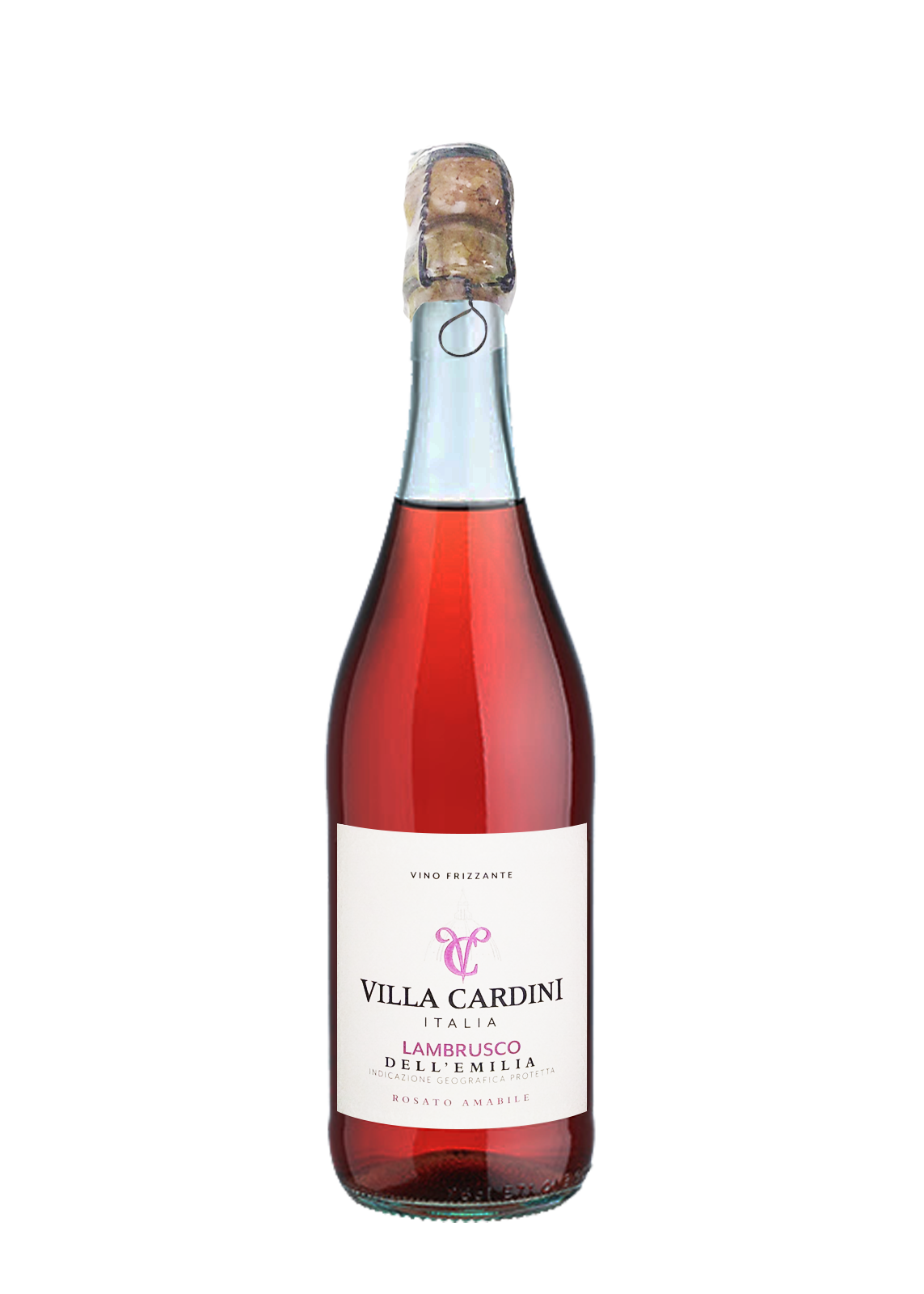 Villa Cardini Lambrusco Dell'emilia Vino Frizzante Amabile Rosato 75Cl