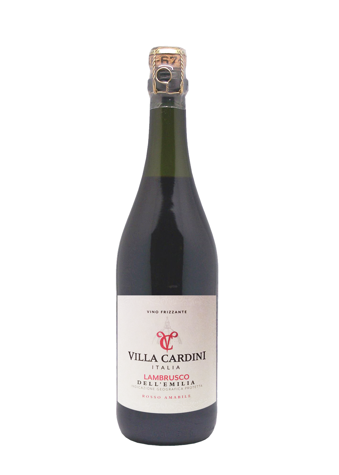 Villa Cardini Lambrusco Dell'emilia Vino Frizzante Amabile Rosso 75Cl