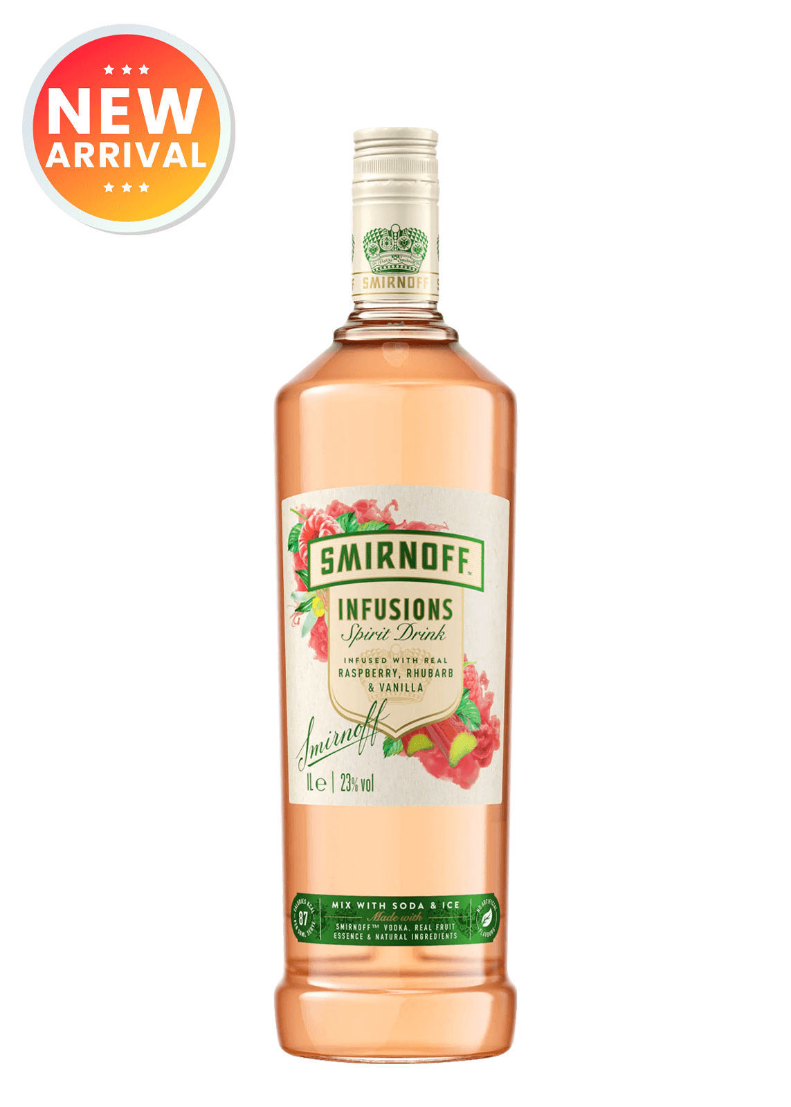 Smirnoff Infusions Raspberry, Rhubarb & Vanilla 1L